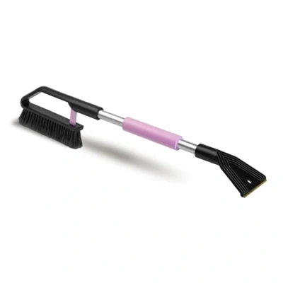Abbildung von ToM PaR Bürste und Schaber 2 in 1 Schneebürste Eiskratzer Ergonomischer Abdeckung des Griffs Zerkratzt Keine Autoscheiben Kältebeständiger Kunststoff Länge: 70 cm Rosa