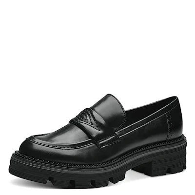 Abbildung von MARCO TOZZI Damen Loafer mit Plateau Klassisch, Schwarz (BBrush), 41