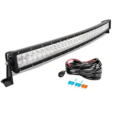 Abbildung von AUXTINGS 107 cm 240W gebogen Kombination aus Flutlicht und punktgenauem Strahler, LED Leuchte Nebelleuchte,Off Road Beleuchtung für SUV UTE ATV 4x4 Boot