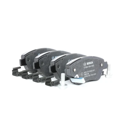 Abbildung von BOSCH 0 986 494 092 Bremsbelagsatz Low Metallic mit akustischer Verschleißwarnung Anti Quietsch Blech, Schrauben Feder, Zubehör