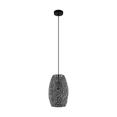 Abbildung von EGLO Pendelleuchte Riyadh, 1 flammige Hängelampe Vintage, Orientalisch, Boho, Hängeleuchte aus Stahl in Schwarz, Schwarz Antik, Esstischlampe, Wohnzimmerlampe hängend mit E27 Fassung