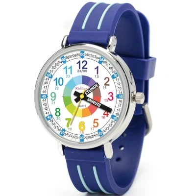 Abbildung von Kiddus TIME Teacher Deutsch Uhr für Kinder, Größe: One Size, Blue