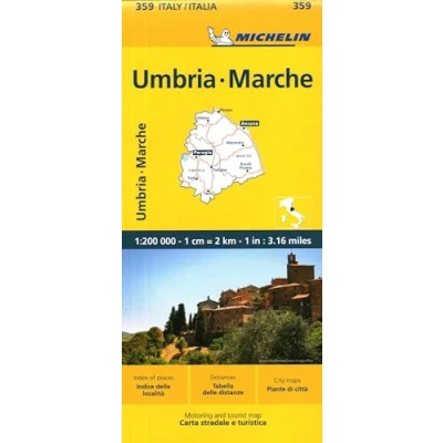 Abbildung von Michelin Umbrien und Marken: Straßen Tourismuskarte 1:200.000 (MICHELIN Localkarten)