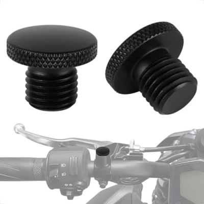Abbildung von Evermotor Motorrad Spiegel Stopfen Blindstopfen M10x1.25 CNC Aluminium Abdeckung Anodische Oxidation Gewinde Schrauben 10mm 1x Rechts und Linksgewinde/clockwise+ anticlockwise (Ein Paar)