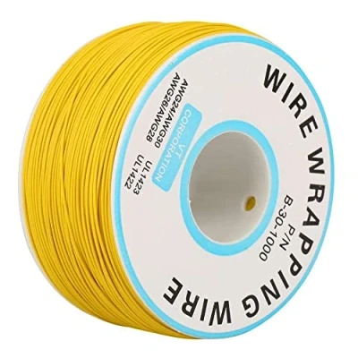 Abbildung von Kupferlitze Schaltlitze 0,25, 30 AWG Elektrokabel Litze, Hochtemperaturbeständiger Litzenkabel, Leiterlitzen aus Verzinntem Kupferdraht (gelb)