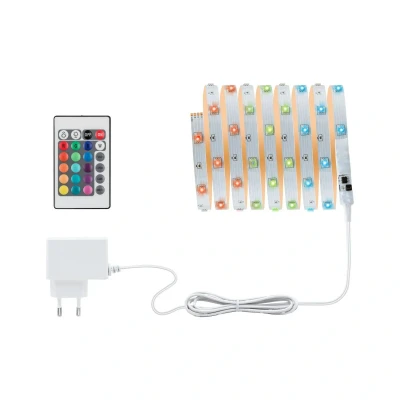 Abbildung von Paulmann 3987 LED Stripe TIP Komplett Set 3m RGB IP20 230/24V incl. 8,0 Watt dimmbar Lichtband Weiß Kunststoff