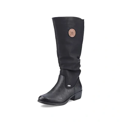 Abbildung von Rieker Damen Winterstiefel 93157, Frauen Stiefel, wasserabweisend, riekerTEX,Winterboots,langschaftstiefel,gefüttert,schwarz (00),39 EU / 6 UK