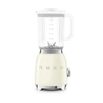 Abbildung von SMEG, BLF03CREU, 1,5 l Standmixer, 4 Geschwindigkeitsstufen, Automikprogramme, Abnehmbare Doppelklinge, Deckelöffnung transparent mit Dosierkappe, rutschfest, 800W, Creme