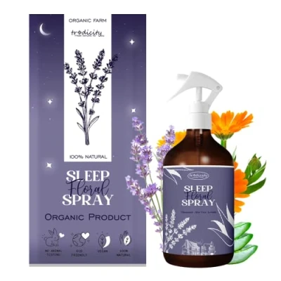 Abbildung von Sleep Pillow Spray Entspannender Nebel für besseren Schlaf Ätherische Öle aus Lavendel (entspannend), Aloe Vera (sauerstoffspendend) und Kamille (beruhigend) (100 ml)