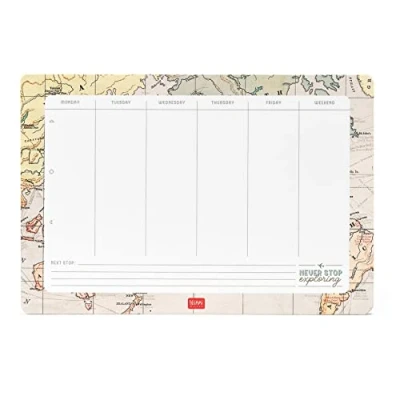 Abbildung von Legami Mauspad &amp; Block Notes, Smart 25 x 17 cm, Papier, 80 g/m², Thema Travel, Made in Italy, 55 Blatt abnehmbar, für Notizen, Memo, Büro und Zuhause, personalisierbar