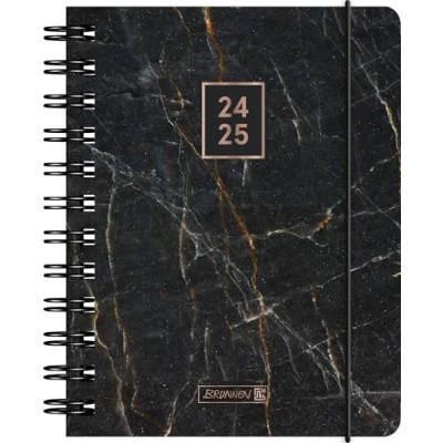 Abbildung von BRUNNEN Schülerkalender (2024/2025) „Black Marble“, 1 Seite = Tag, A6, 352 Seiten, schwarz