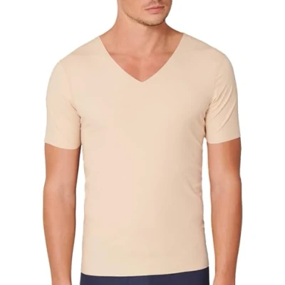 Abbildung von Schiesser Herren Laser Cut V neck Unterhemd Unterw sche, Hautfarben, S EU