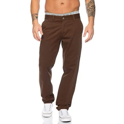 Abbildung von Rock Creek Herren Designer Chino Stoff Hose Chinohose Regular Fit Herrenhose W29 W40 RC 2083 [RC Braun W33 L32]