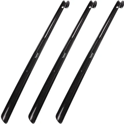 Abbildung von biped 3er Set Kunststoff Schuhlöffel 65 cm mit Haken z1557 (schwarz)