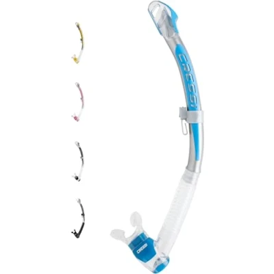 Abbildung von Cressi Unisex Adult Corfu Snorkel Schnorchel, Transparent/Silber/Azurblau, ONE Size