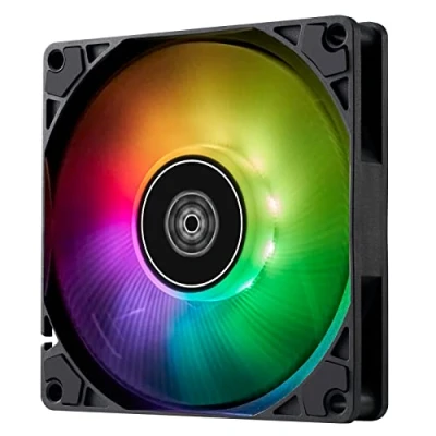 Abbildung von SilverStone Technology SST AS90B ARGB Air Slimmer Schmaler 92 mm Lüfter mit verbesserter Leistung, PWM und Lichteffekt