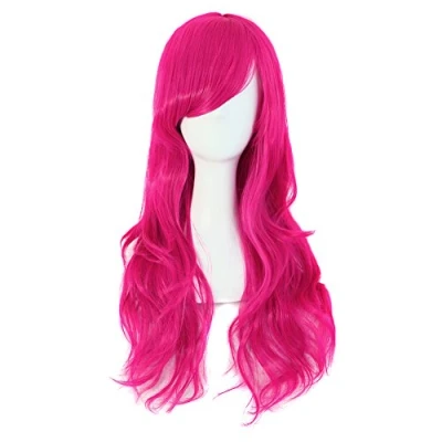 Abbildung von MapofBeauty 28&quot; langes lockiges Haarspitzen Kostüm Cosplay Perücke (dunkelrosa)