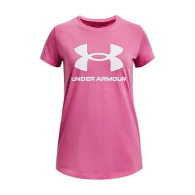 Abbildung von Under Armour Shortsleeve Graph Style LOGO Sport Tshirt Pink edge für Kinder, Größe: 127 137,