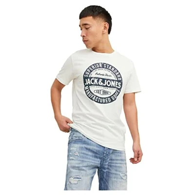 Abbildung von Jack &amp; Jones Herren Jjejeans Tee O Neck Noos 23/24 T Shirt, Cloud Dancer, XXL EU