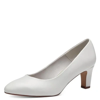 Abbildung von Tamaris Damen Pumps Vegan Blockabsatz; WHITE MATT/weiß; 39