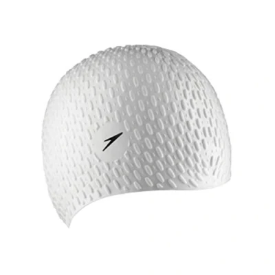 Abbildung von Speedo Unisex Erwachsene Bubble Bath Cap Schwimmkappe, Weiß, Einheitsgröße