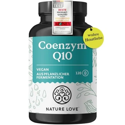 Abbildung von NATURE LOVE® Coenzym Q10 Hochdosiert 200mg pro Kapsel 120 vegane Kapseln im 4 Monatsvorrat Aus pflanzlicher Fermentation &amp; in Deutschland produziert