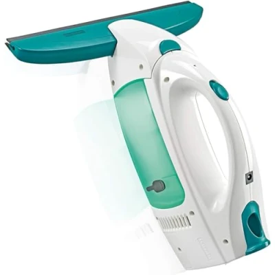 Abbildung von Leifheit Fenstersauger Set Dry and Clean mit 28 cm Saugdüse für 360 streifenfreie Reinigung, Fensterreiniger verwendbar bis zu 38 min, Fensterputzer Stand by Automatik und Click System