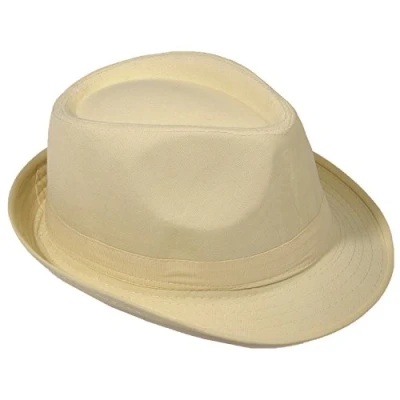Abbildung von Strohhut Panama Fedora Trilby Gangster Hut Sonnenhut mit Stoffband Farbe: Beige Gr: 54