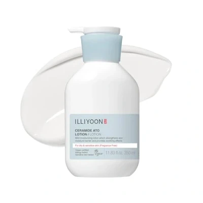 Abbildung von ILLIYOON Ceramide Ato Lotion 350ml, Stärkung &amp; Wiederherstellung der Hautbarriere, Soja für trockene empfindliche Haut, Sanfte Feuchtigkeitscreme Kinder und Erwachsene, Vegan, Duftfrei