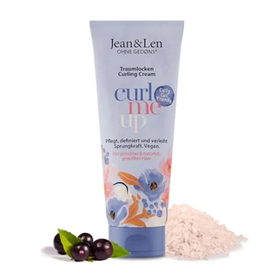 Abbildung von Jean &amp; Len Traumlocken Curling Cream Reiswasser Acaibeere, für gelocktes natürlich gewelltes Haar, curly girl friendly, definiert verleiht Sprungkraft, Lockencreme, ohne Silikone, vegan, 100 ml