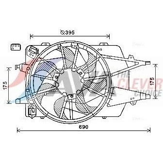 Abbildung von PRASCO FD7577 Lüfter 395mm 12V FORD: Focus Mk1 Hatchback