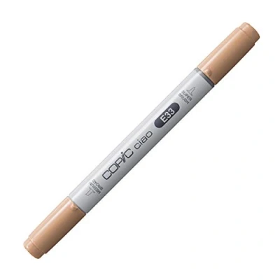 Abbildung von COPIC Ciao Marker Typ E 33, Sand, vielseitiger Layoutmarker, mit einer mittelbreiten und Brush Spitze