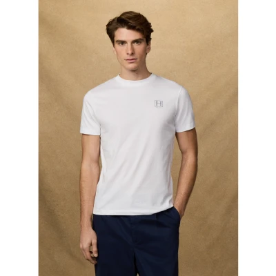 Abbildung von Hackett London Heritage Small LOGO Tshirt basic, Herren, Größe: XXL, Optic white