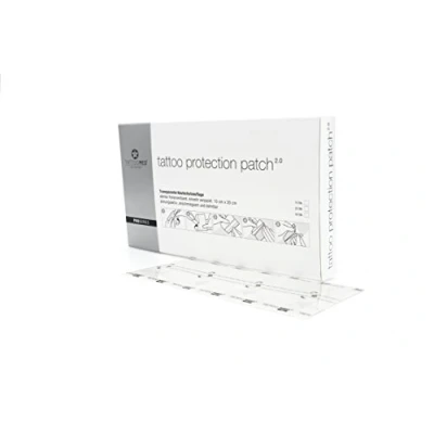 Abbildung von TattooMed Tattoo Protection Patch 2.0 Transparente Atmungsaktive Hautschutzauflage für Tätowierte Haut Einzelnd Verpackt (1 x 50 Stück)