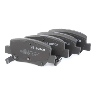 Abbildung von BOSCH 0 986 494 403 Bremsbelagsatz Low Metallic mit akustischer Verschleißwarnung Anti Quietsch Blech, Montageanleitung