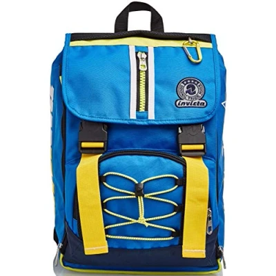 Abbildung von Invicta Rucksack Backpack für Schule, Uni &amp; Freizeit, Erweiterbarer Schulranzen, Geräumige Schultasche Teenager, Mädchen und Jungen, Extra Platz, blau, SQUARE CAMO