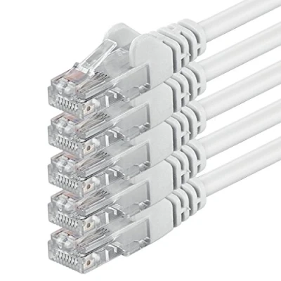 Abbildung von 1aTTack.de 2m weiß 5 Stück (PACK) CAT.6 CAT6 Ethernet Lan Netzwerk Kabel 1000 Mbit/s Patchkabel