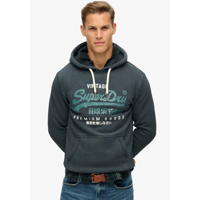 Abbildung von Superdry DUO Vintage LOGO Kapuzenpullover, Herren, Größe: Large, Dunkelblau