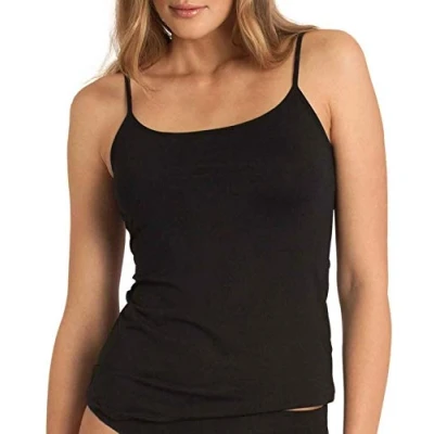 Abbildung von 2er 4er Pack Damen Unterhemd Spaghetti Top mit oder ohne Spitze Schwarz Weiß Elastische Träger aus 100% Gekämmte Baumwolle (56 58, / 2 Stück)