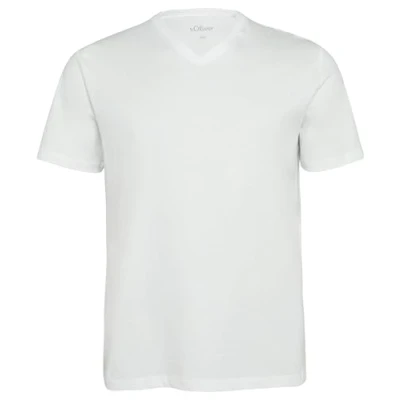 Abbildung von V Neck T Shirt mit Logo Detail