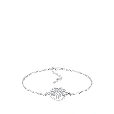Abbildung von Elli Kreis Blatt Floral Armband, Damen, Größe: 16, Silber