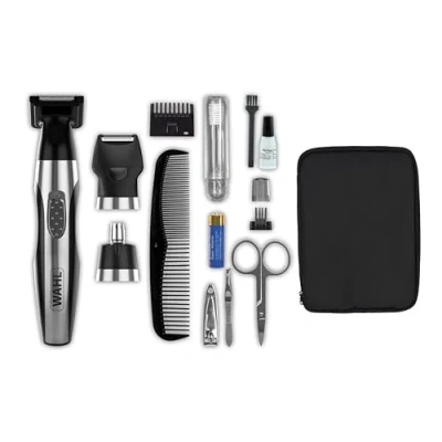 Abbildung von Wahl Travel Kit Deluxe, 6 in 1 Multigroomer, Bart und Stoppeltrimmer für Männer, Körperhaartrimmer Pflegeset Multi Grooming Tools, Reise