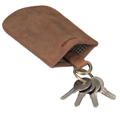 Abbildung von STILORD &#039;Toby&#039; Schlüsseltasche Leder Schlüsselglocke Schlüsseletui Vintage Schlüsselmäppchen für viele Schlüssel Autoschlüssel Kleines Etui mit Schlüsselring, Farbe:Torino braun