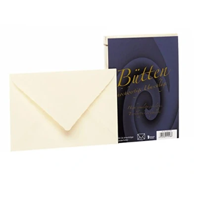 Abbildung von Rössler Papier 20211940 Bütten Briefhüllen gefüttert, C6, 25 Stück, ivory