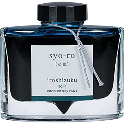 Abbildung von PILOT Iroshizuku 69206 Füllfederhalter Tinte, Syo Ro, Tau auf Kiefernbaum (dunkles Türkis), 50 ml Flasche