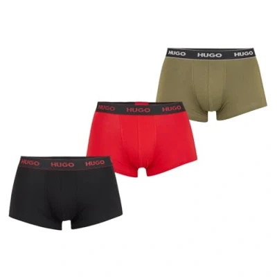 Abbildung von HUGO Trunk Triplet 3 PACK Panties, Herren, Größe: Medium, Black/red/khaki