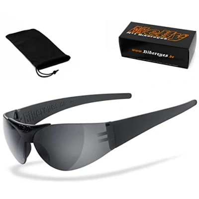 Abbildung von HELLY® No.1 Bikereyes® Bikerbrille, Motorradbrille, Motorrad Sonnenbrille TESTSIEGER: beschlagfrei, winddicht, bruchsicher TOP Tragegefühl Brille: moab (smoke [527])