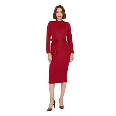Abbildung von Trendyol Freizeitkleid, Damen, Größe: 34, Burgundy