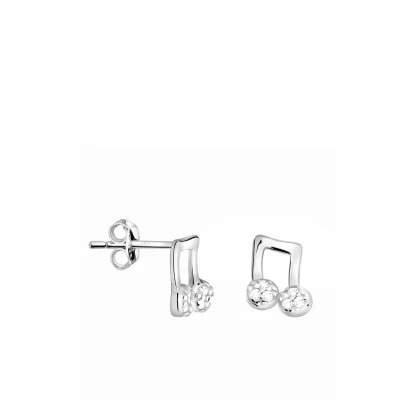 Abbildung von SOFIA MILANI Damen Ohrringe 925 Silber mit Zirkonia Steinen Achtel Musik Note Ohrstecker E2415