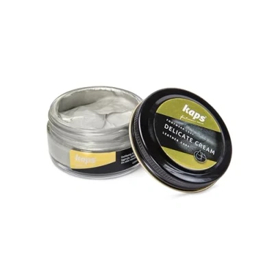 Abbildung von Kaps Professional Schuhpflege Delicate Cream Schuhcreme &amp; Pflegemittel zur Reinigung und Auffrischung von Naturleder Synthetik (50ml) (404 Platin)